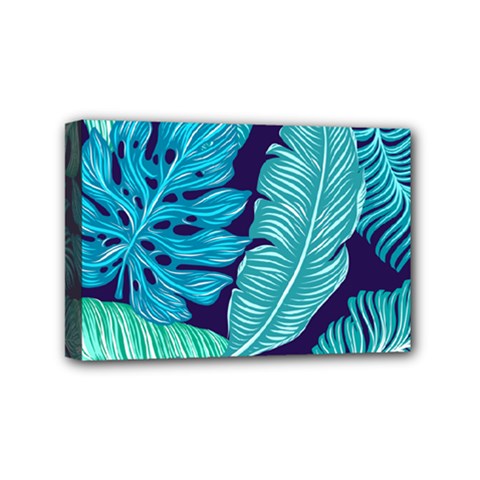 Tropical Greens Leaves Banana Mini Canvas 6  X 4  (stretched) by Mariart