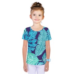 Tropical Greens Leaves Banana Kids  One Piece Tee