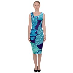 Tropical Greens Leaves Banana Sleeveless Pencil Dress by Mariart