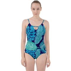 Tropical Greens Leaves Banana Cut Out Top Tankini Set by Mariart