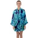 Tropical Greens Leaves Banana Long Sleeve Kimono Robe View1