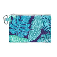 Tropical Greens Leaves Banana Canvas Cosmetic Bag (large)