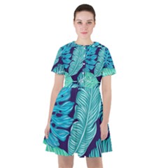 Tropical Greens Leaves Banana Sailor Dress by Mariart