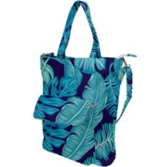 Tropical Greens Leaves Banana Shoulder Tote Bag