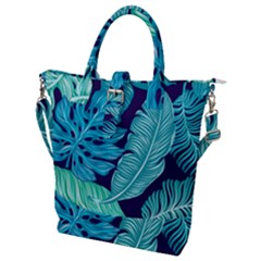 Tropical Greens Leaves Banana Buckle Top Tote Bag