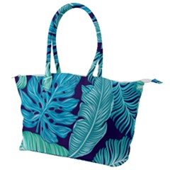 Tropical Greens Leaves Banana Canvas Shoulder Bag