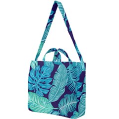 Tropical Greens Leaves Banana Square Shoulder Tote Bag by Mariart