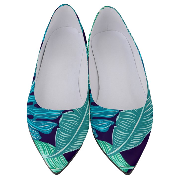 Tropical Greens Leaves Banana Women s Low Heels