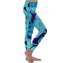 Tropical Greens Leaves Banana Kids  Lightweight Velour Classic Yoga Leggings View3