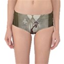 Funny Giraffe With Herats And Butterflies Mid-Waist Bikini Bottoms View1