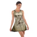 Funny Giraffe With Herats And Butterflies Cotton Racerback Dress View1