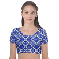 Ml 6-3 Velvet Short Sleeve Crop Top  by ArtworkByPatrick