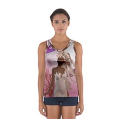 Wonderful Fairy With Feather Hair Sport Tank Top 