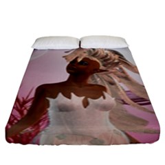 Wonderful Fairy With Feather Hair Fitted Sheet (king Size) by FantasyWorld7