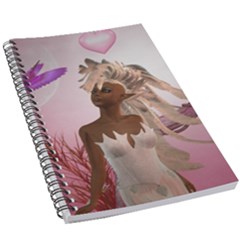 Wonderful Fairy With Feather Hair 5 5  X 8 5  Notebook by FantasyWorld7