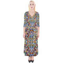 Ml-65 Quarter Sleeve Wrap Maxi Dress by ArtworkByPatrick