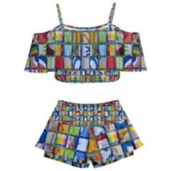 Ml-65 Kids  Off Shoulder Skirt Bikini