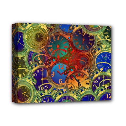 Time Clock Distortion Deluxe Canvas 14  X 11  (stretched) by Mariart