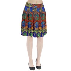 Time Clock Distortion Pleated Skirt