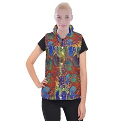 Time Clock Distortion Women s Button Up Vest by Mariart