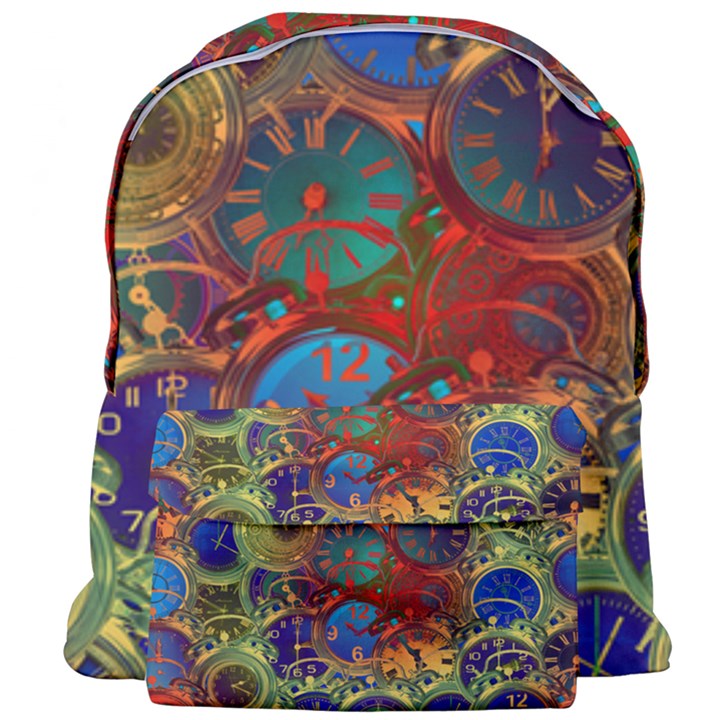 Time Clock Distortion Giant Full Print Backpack