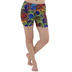 Time Clock Distortion Lightweight Velour Yoga Shorts