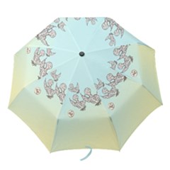 Floral Doves - Colourglide -  By Larenard Folding Umbrellas