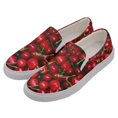 Cherries Jubilee Men s Canvas Slip Ons by WensdaiAmbrose