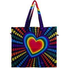 Rainbow Pop Heart Canvas Travel Bag by WensdaiAmbrose