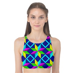 Pattern Star Abstract Background Tank Bikini Top by Pakrebo