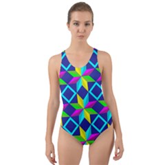 Pattern Star Abstract Background Cut-out Back One Piece Swimsuit by Pakrebo