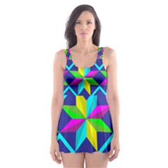 Pattern Star Abstract Background Skater Dress Swimsuit by Pakrebo