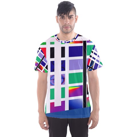 Color Graffiti Pattern Geometric Men s Sports Mesh Tee by Pakrebo