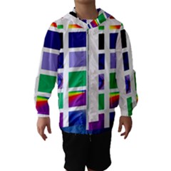 Color Graffiti Pattern Geometric Hooded Windbreaker (kids) by Pakrebo