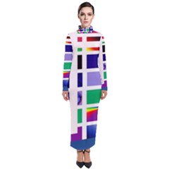 Color Graffiti Pattern Geometric Turtleneck Maxi Dress by Pakrebo