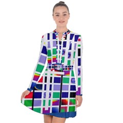 Color Graffiti Pattern Geometric Long Sleeve Panel Dress by Pakrebo