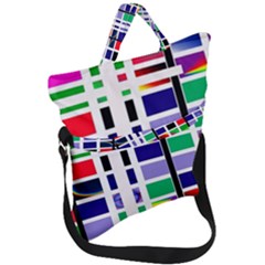 Color Graffiti Pattern Geometric Fold Over Handle Tote Bag