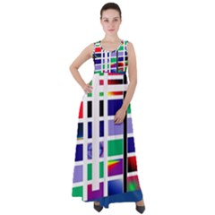 Color Graffiti Pattern Geometric Empire Waist Velour Maxi Dress by Pakrebo