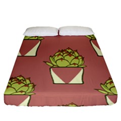 Cactus Pattern Background Texture Fitted Sheet (queen Size) by Pakrebo