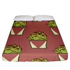 Cactus Pattern Background Texture Fitted Sheet (california King Size) by Pakrebo