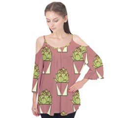 Cactus Pattern Background Texture Flutter Tees