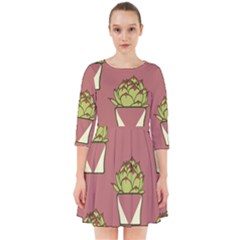 Cactus Pattern Background Texture Smock Dress by Pakrebo