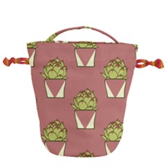 Cactus Pattern Background Texture Drawstring Bucket Bag by Pakrebo