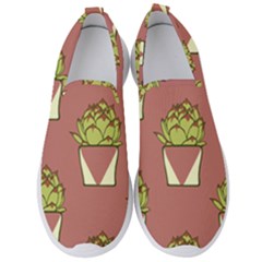 Cactus Pattern Background Texture Men s Slip On Sneakers