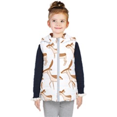 Seamless Deer Pattern Design Kids  Hooded Puffer Vest by Pakrebo