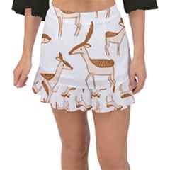 Seamless Deer Pattern Design Fishtail Mini Chiffon Skirt by Pakrebo