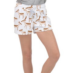 Seamless Deer Pattern Design Women s Velour Lounge Shorts by Pakrebo