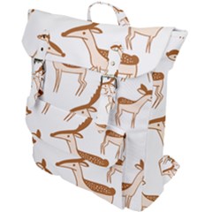 Seamless Deer Pattern Design Buckle Up Backpack