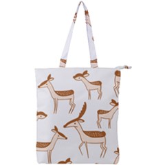 Seamless Deer Pattern Design Double Zip Up Tote Bag by Pakrebo