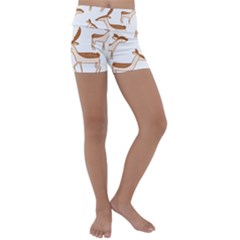 Seamless Deer Pattern Design Kids  Lightweight Velour Yoga Shorts